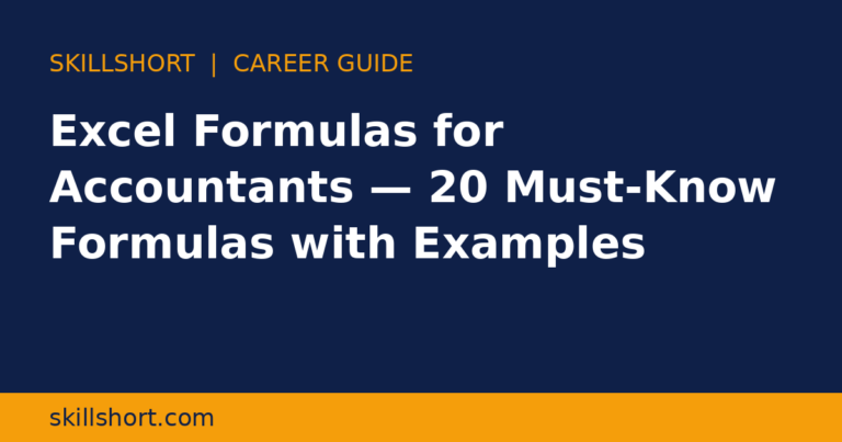 Excel Formulas for Accountants — 20 Must-Know Formulas with Examples